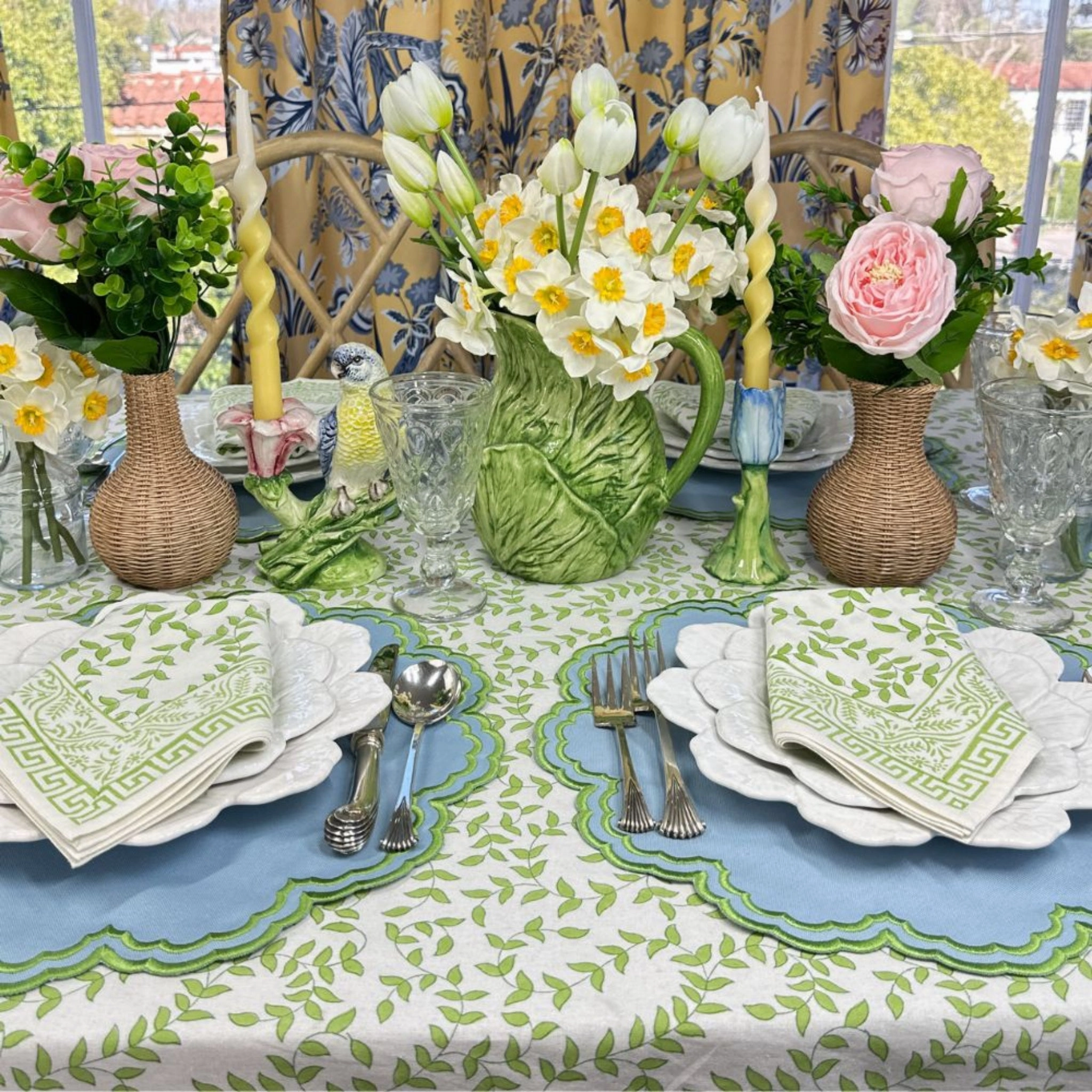 Bettina Placemat - Blue & Green, Set of 4