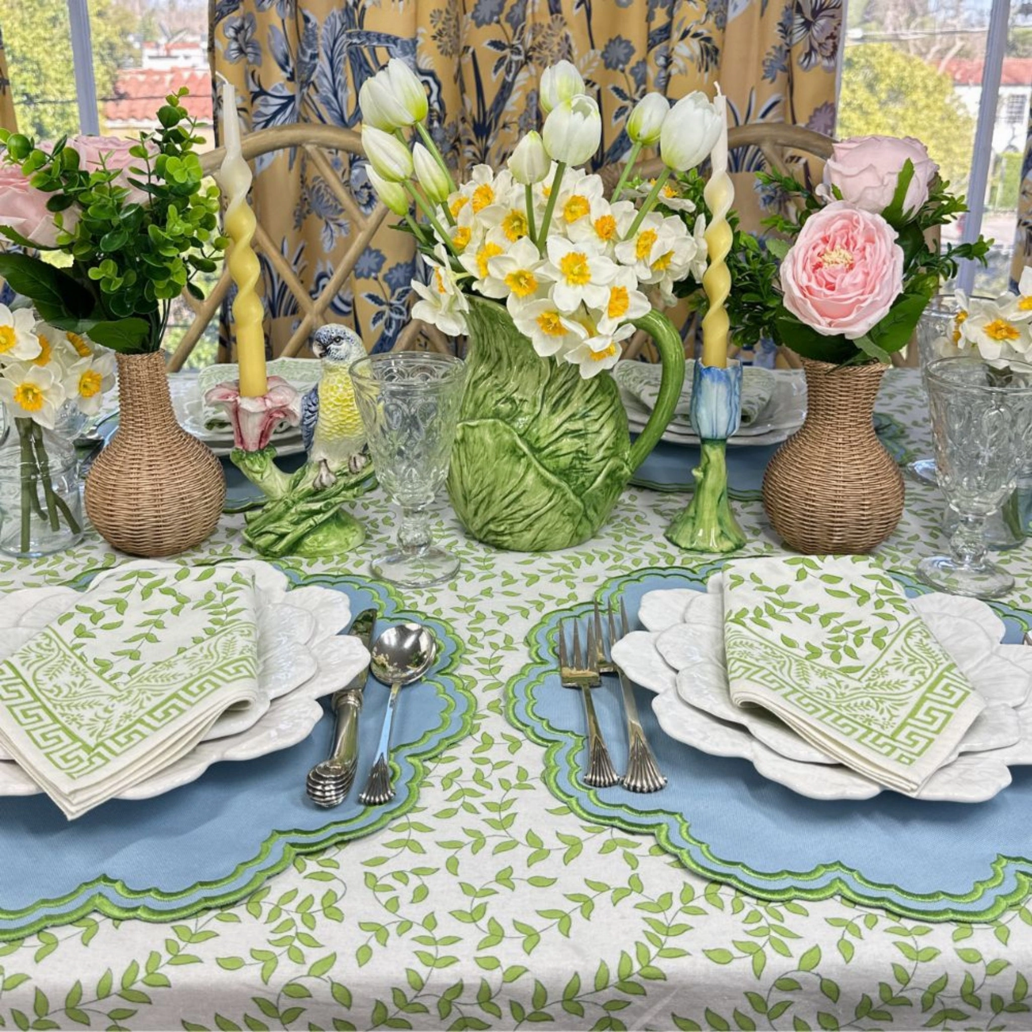 Bettina Placemat - Blue & Green, Set of 4