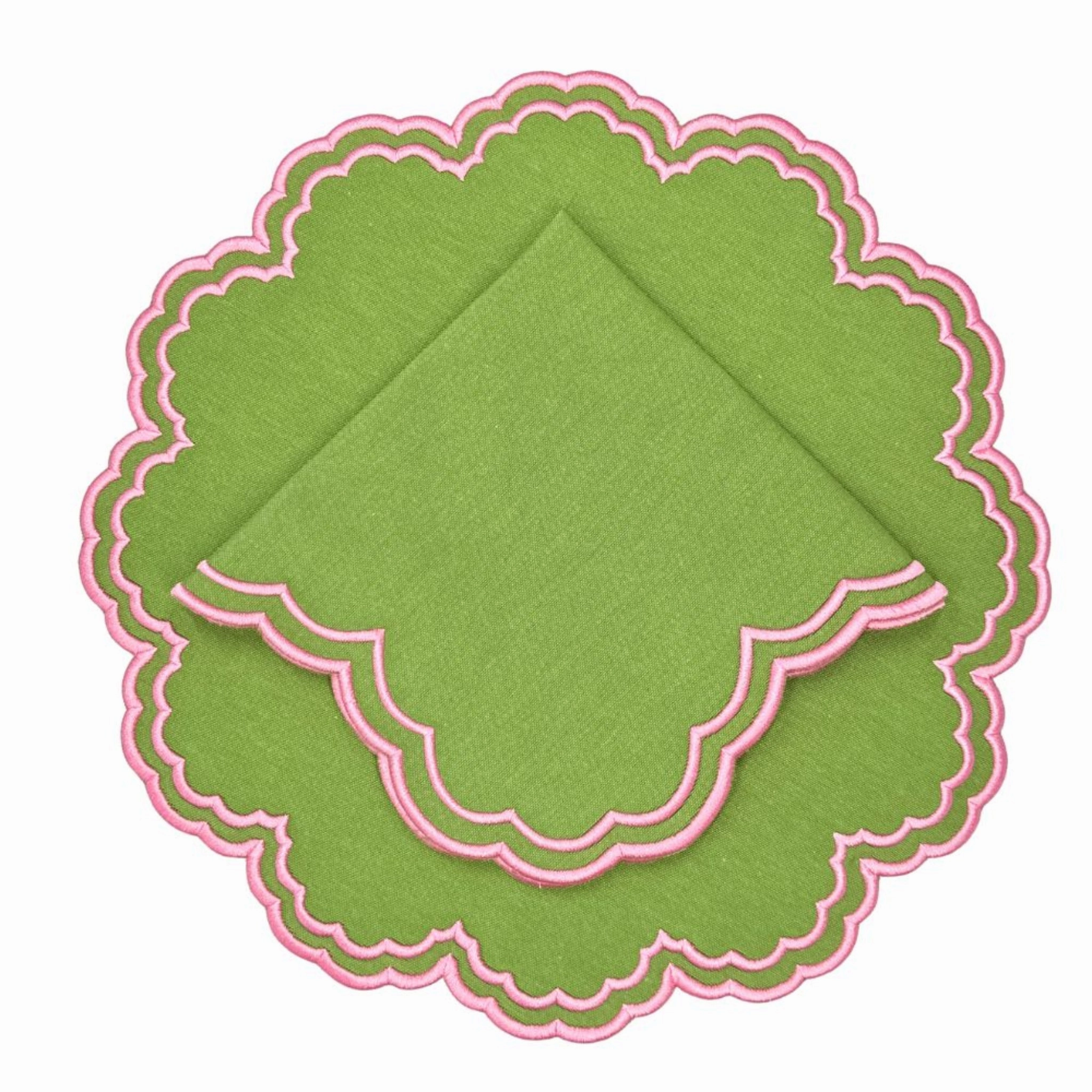 Bettina Placemat - Green & Pink, Set of 4
