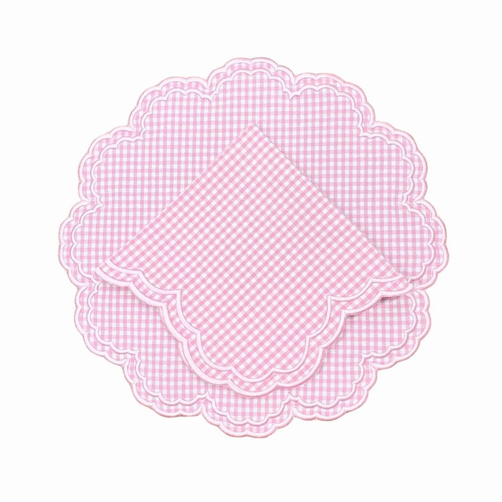 Bettina Placemat - Pink Gingham (Set of 4) mini desktop sculpture
