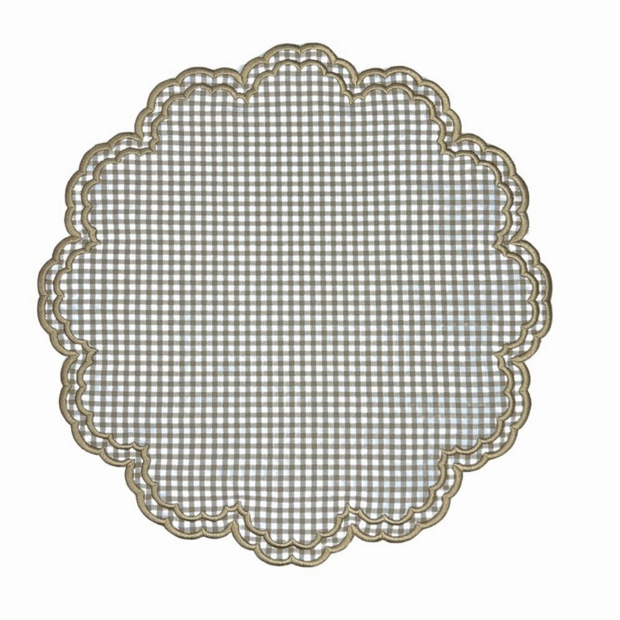 Bettina Placemat - Wheat Gingham, Set of 4 mini desktop sculpture