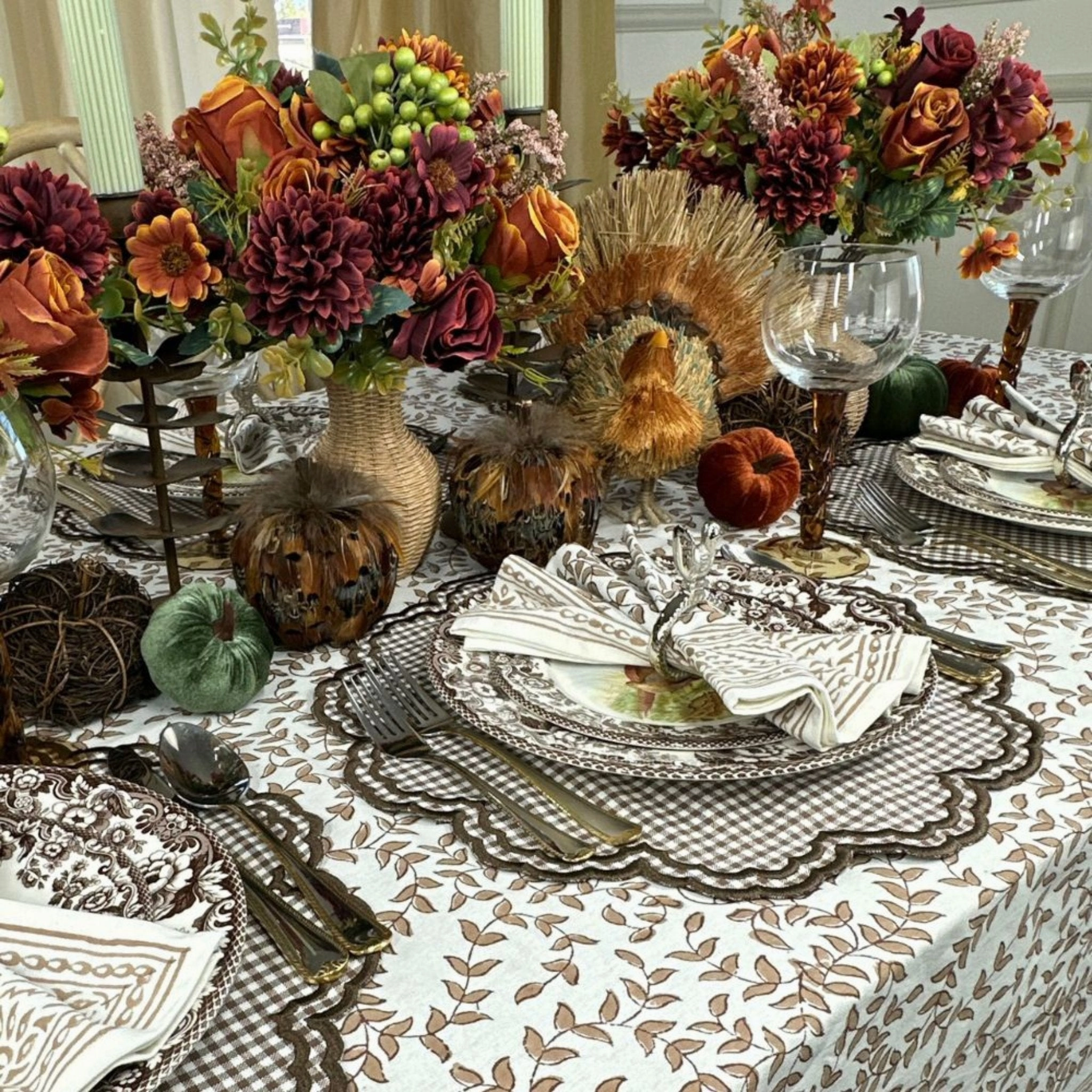 Bettina Placemat in Cocoa Gingham, Set of 4