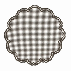 Bettina Placemat in Cocoa Gingham, Set of 4 mini desktop sculpture