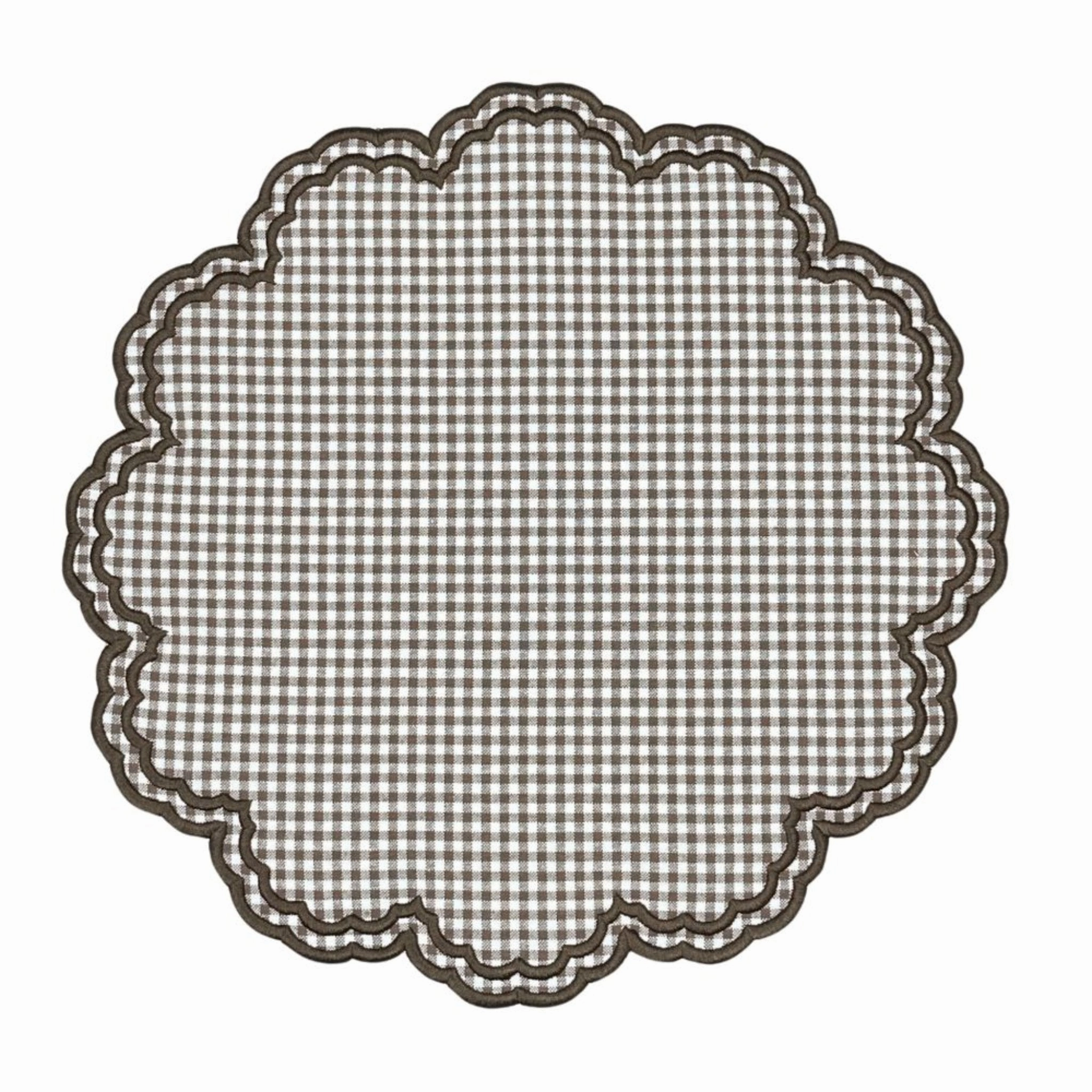 Bettina Placemat in Cocoa Gingham, Set of 4 mini desktop sculpture