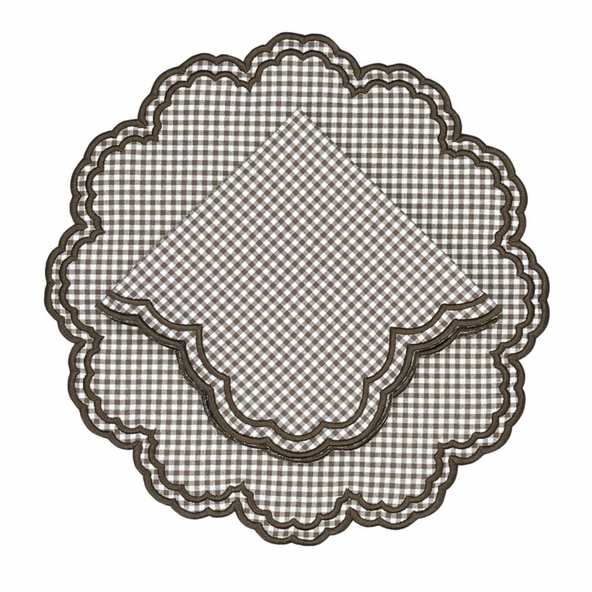 Bettina Placemat in Cocoa Gingham, Set of 4