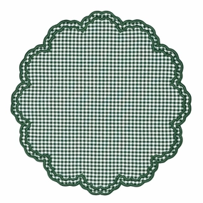 Bettina Placemat in Dark Green Gingham, Set of 4 mini desktop sculpture