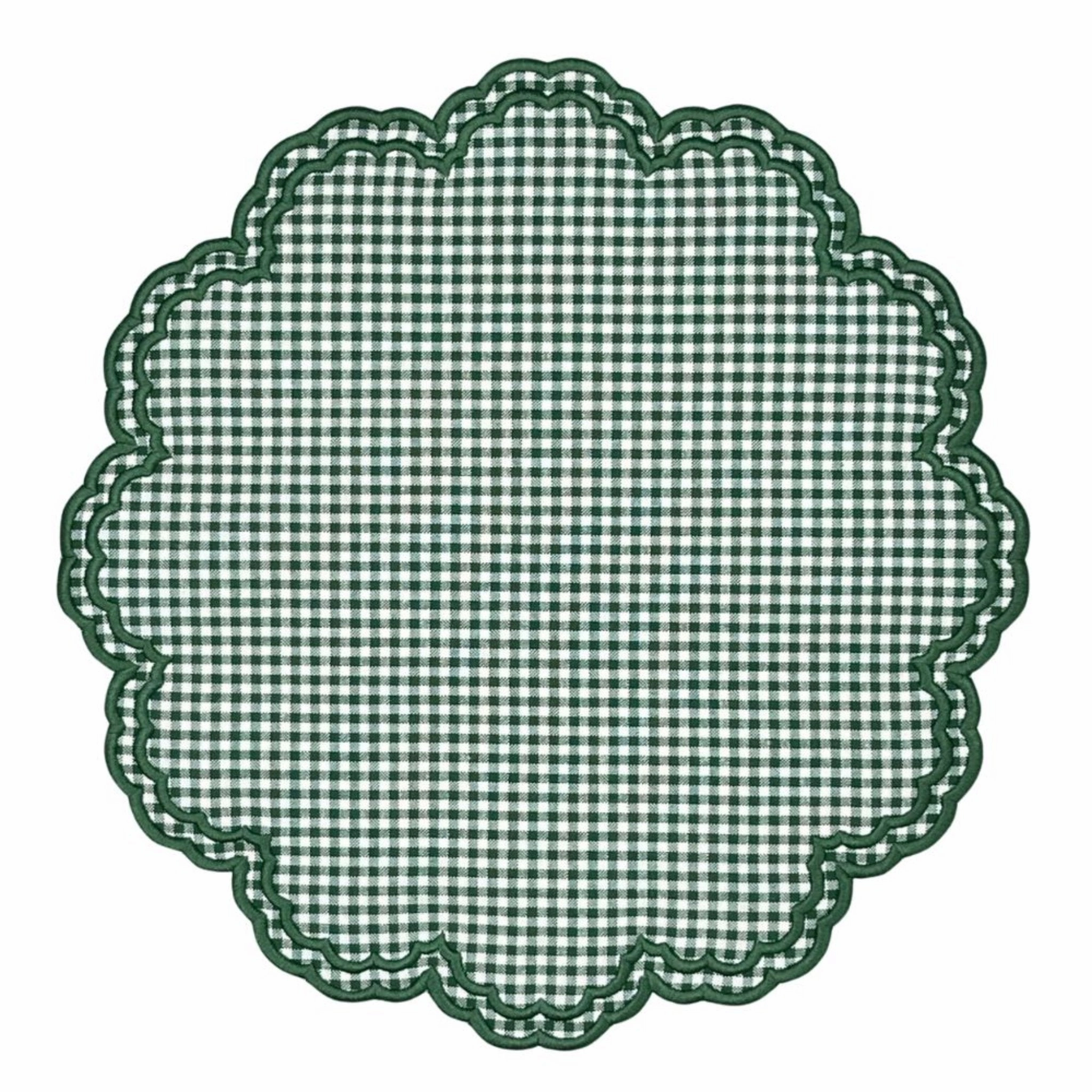 Bettina Placemat in Dark Green Gingham, Set of 4 cute desktop display