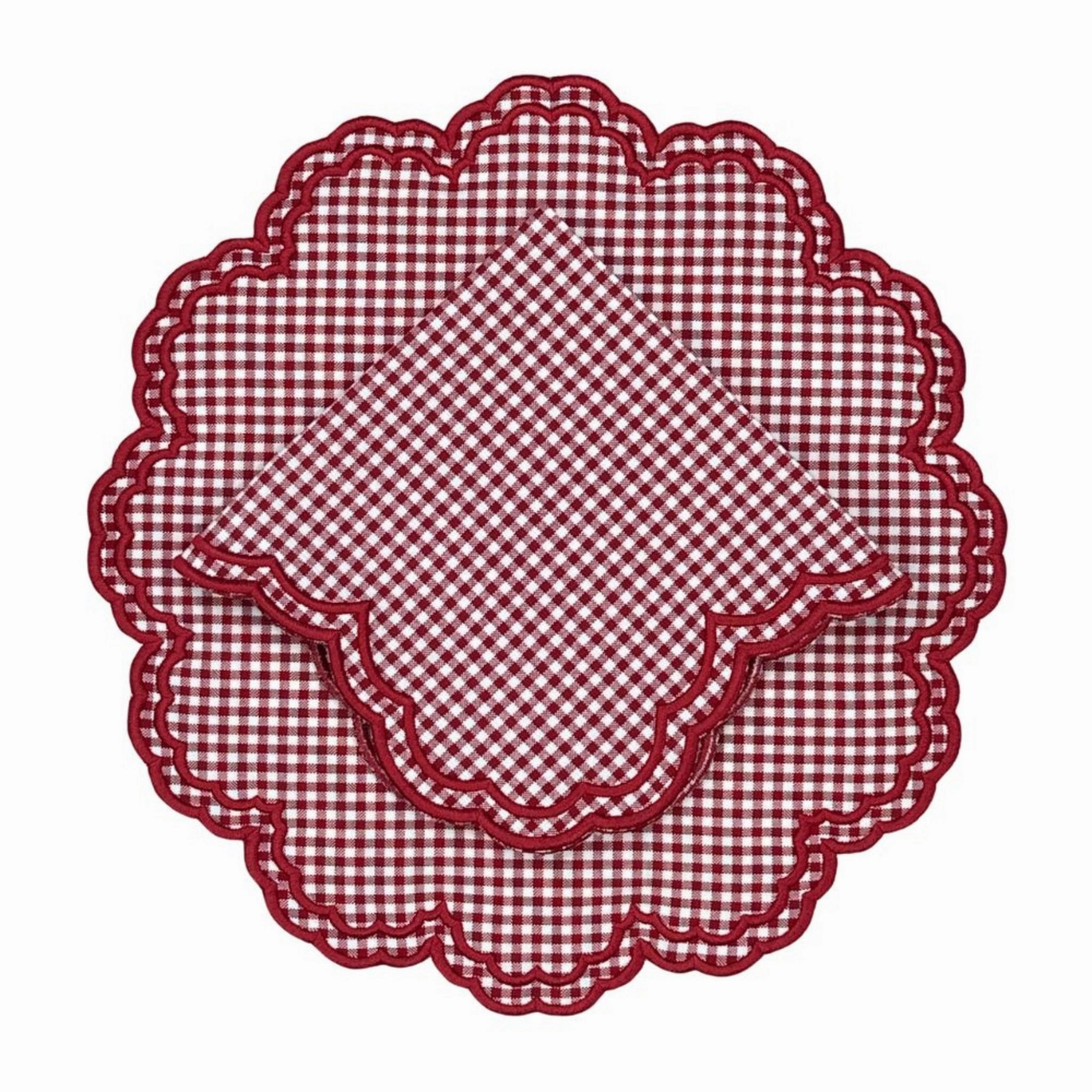 Bettina Placemat in Red Gingham, Set of 4