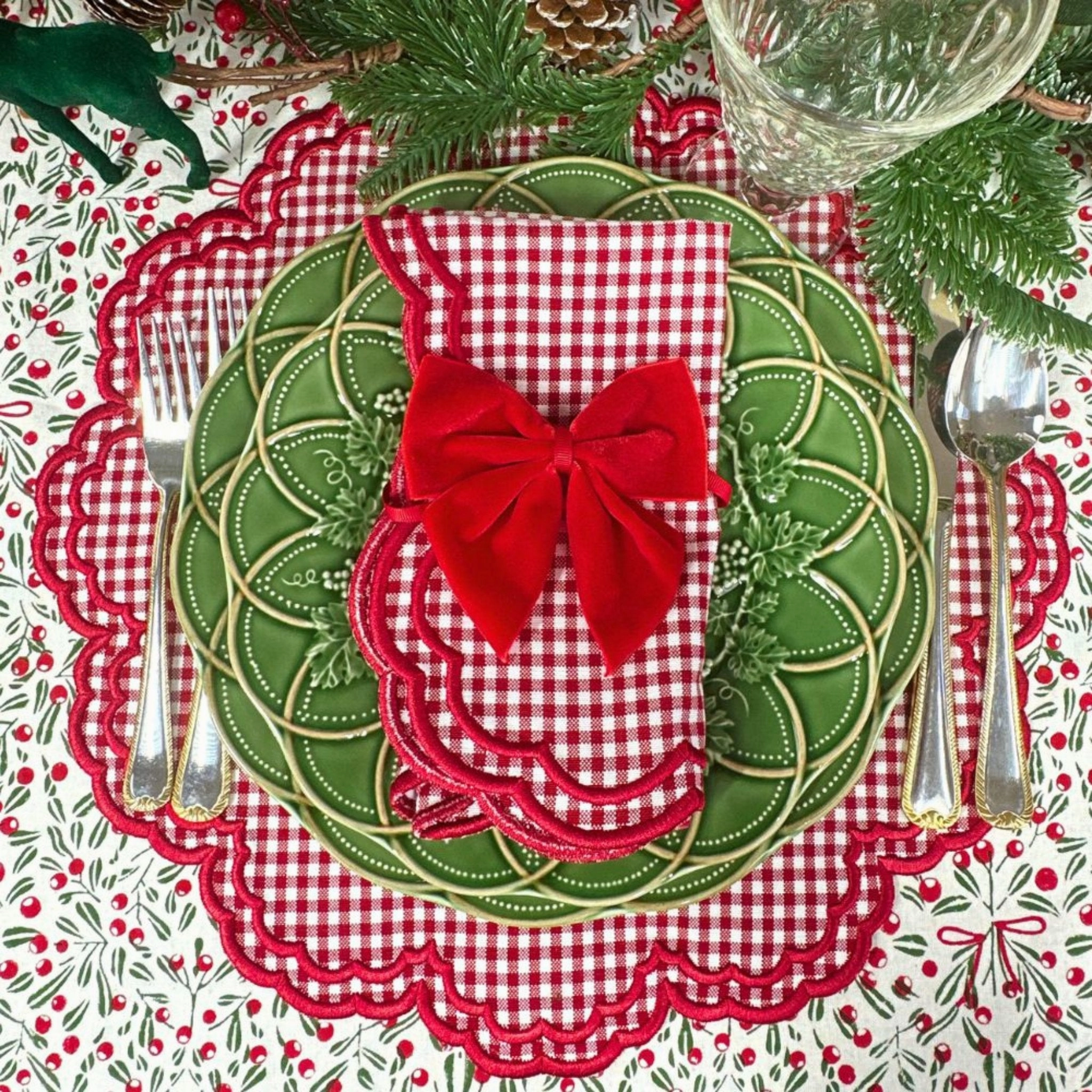 Bettina Placemat in Red Gingham, Set of 4
