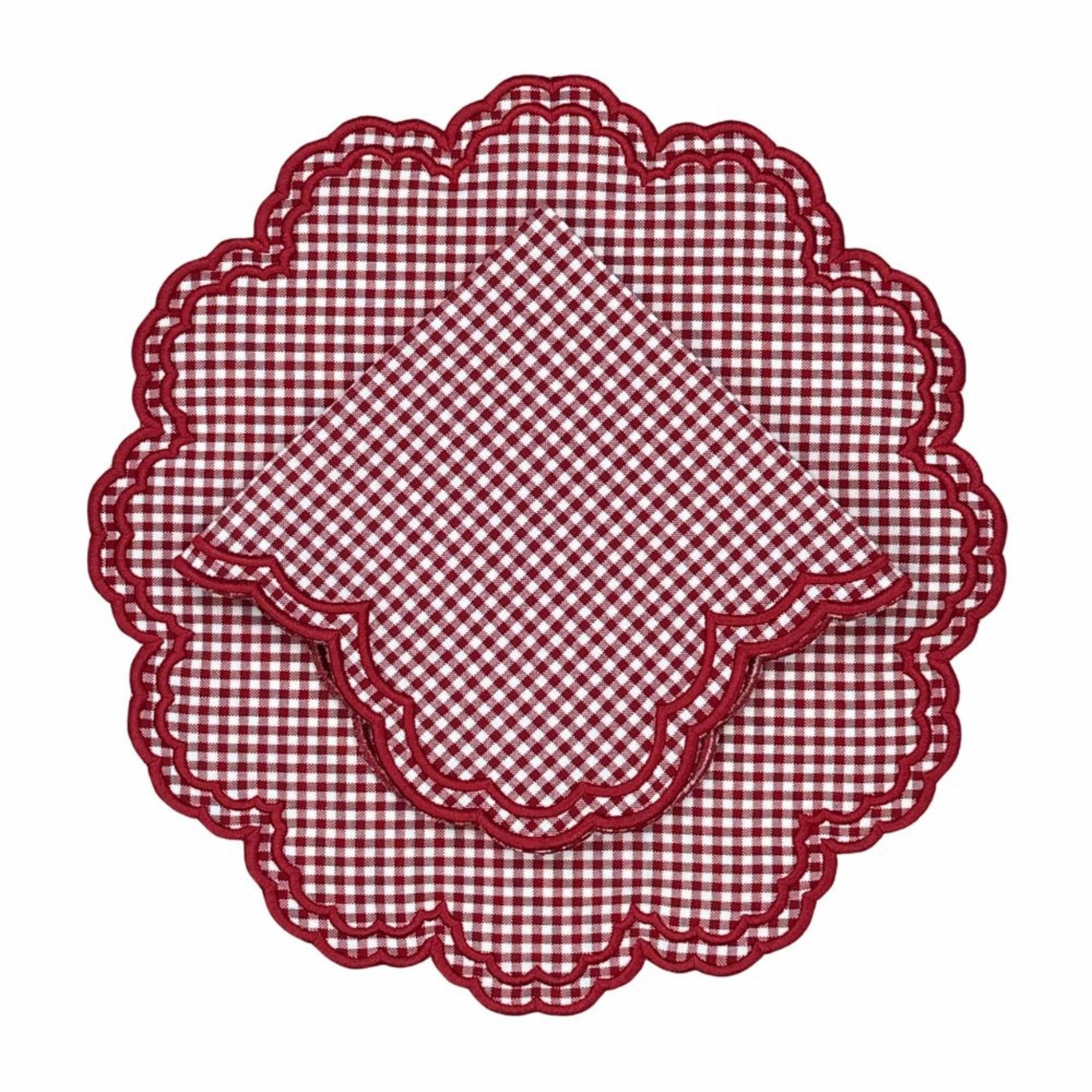 Bettina Placemat in Red Gingham, Set of 4