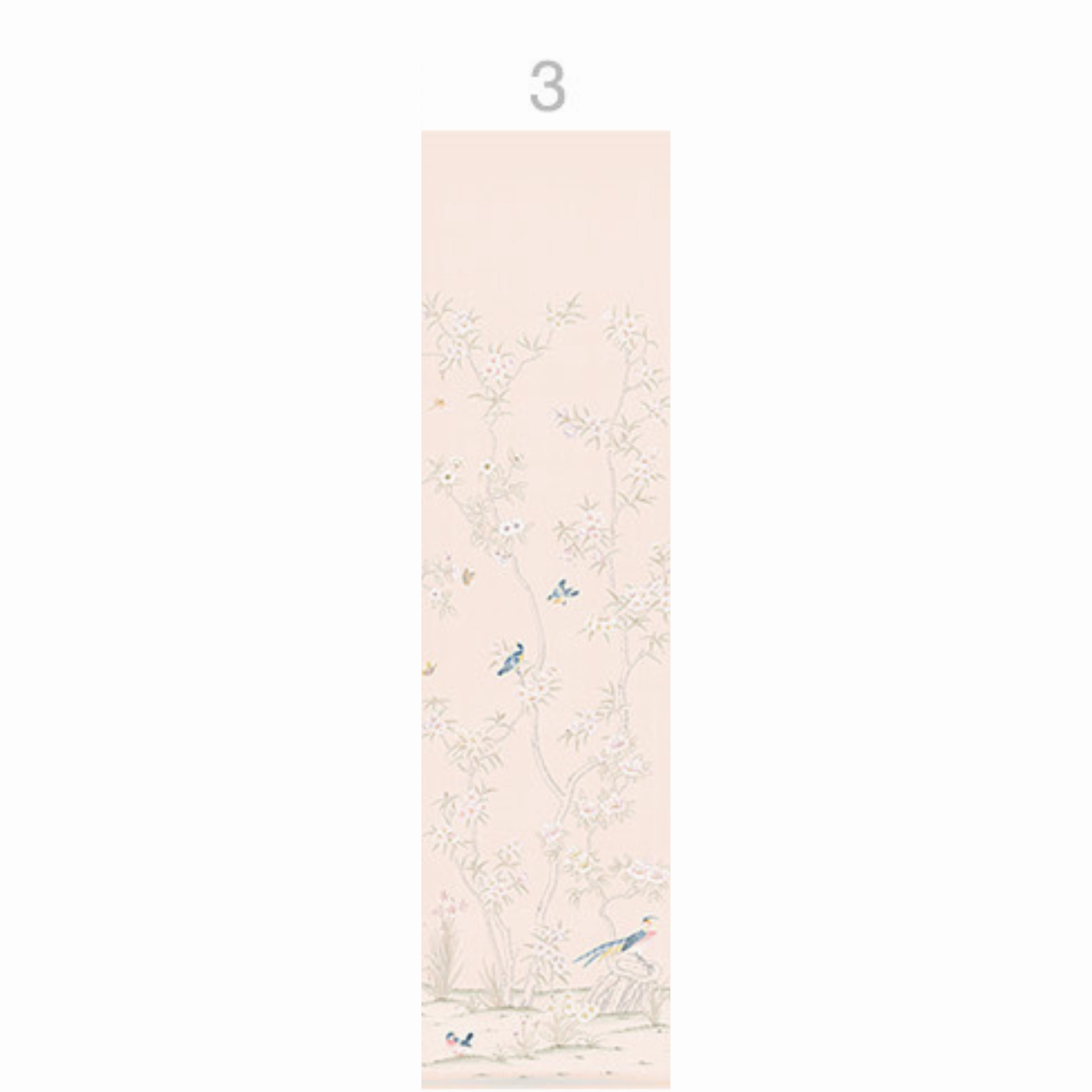 Biarritz Chinoiserie Mural Wall Paper Panels in Petale
