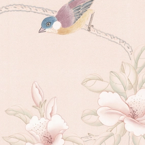 Biarritz Chinoiserie Mural Wall Paper Panels in Petale paper wall covering