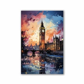 Big Ben London Pop Art by Catill framed mural artwork