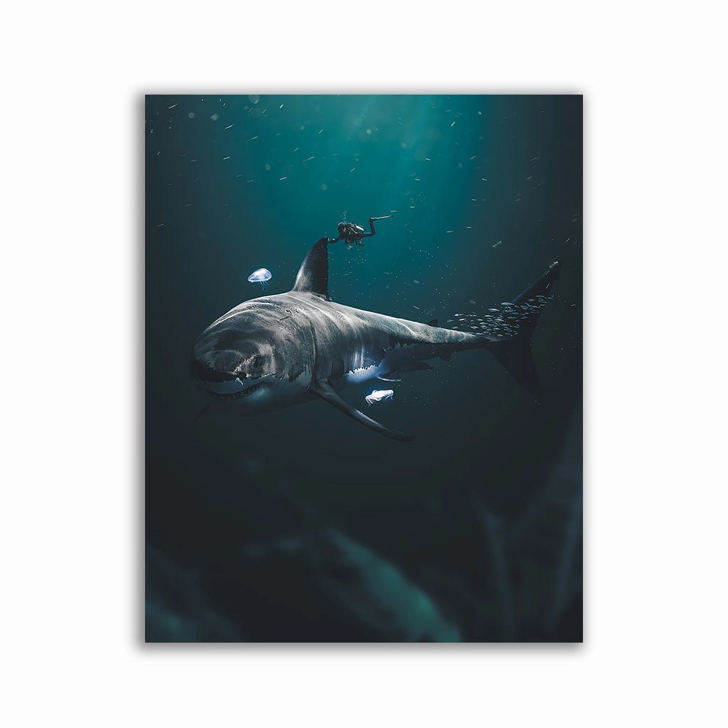 Big Shark by Zenzdesign framed mural artwork
