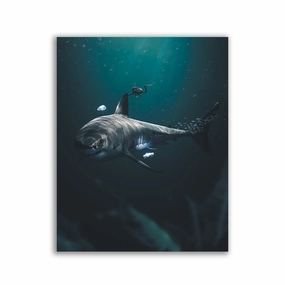 Big Shark by Zenzdesign framed mural artwork