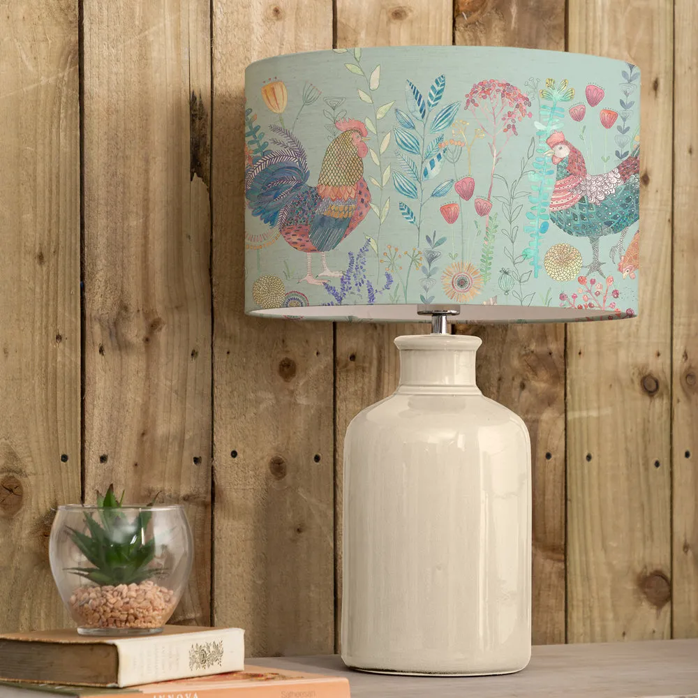 Bilbury Flock Eva & Elspeth Complete Table Lamp Cream/Robins Egg modern fashion rug  