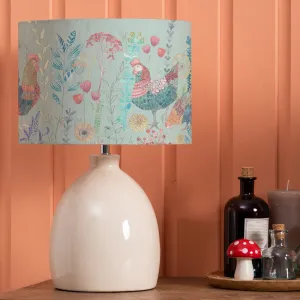 Bilbury Flock Eva & Leura Complete Table Lamp Cream/Robins Egg modern fashion rug  