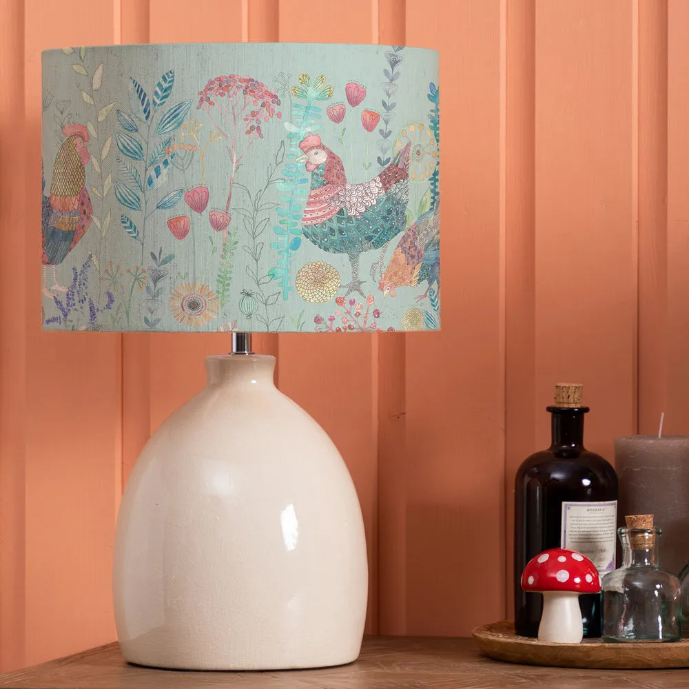 Bilbury Flock Eva & Leura Complete Table Lamp Cream/Robins Egg modern fashion rug  