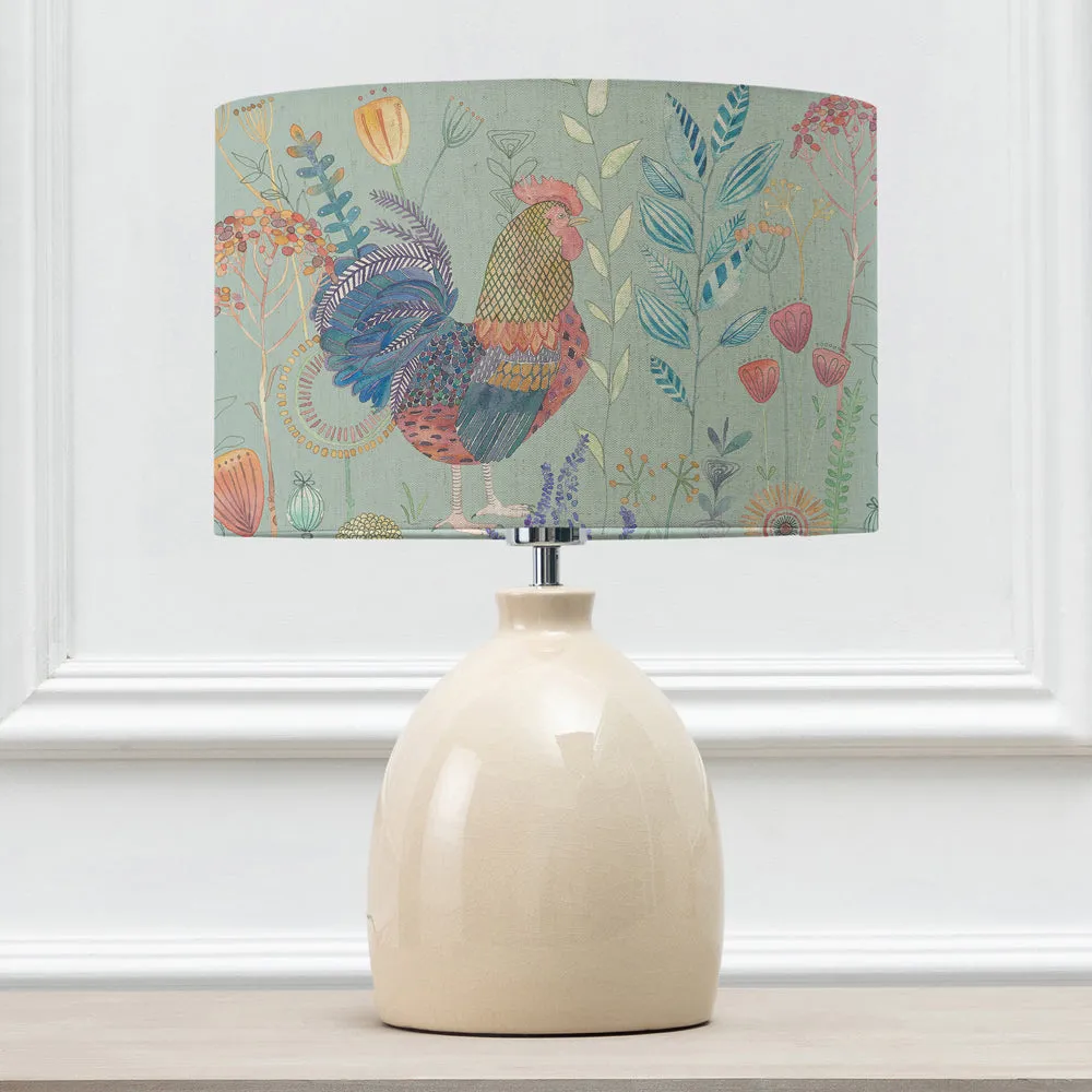 Bilbury Flock Eva & Leura Complete Table Lamp Cream/Robins Egg
