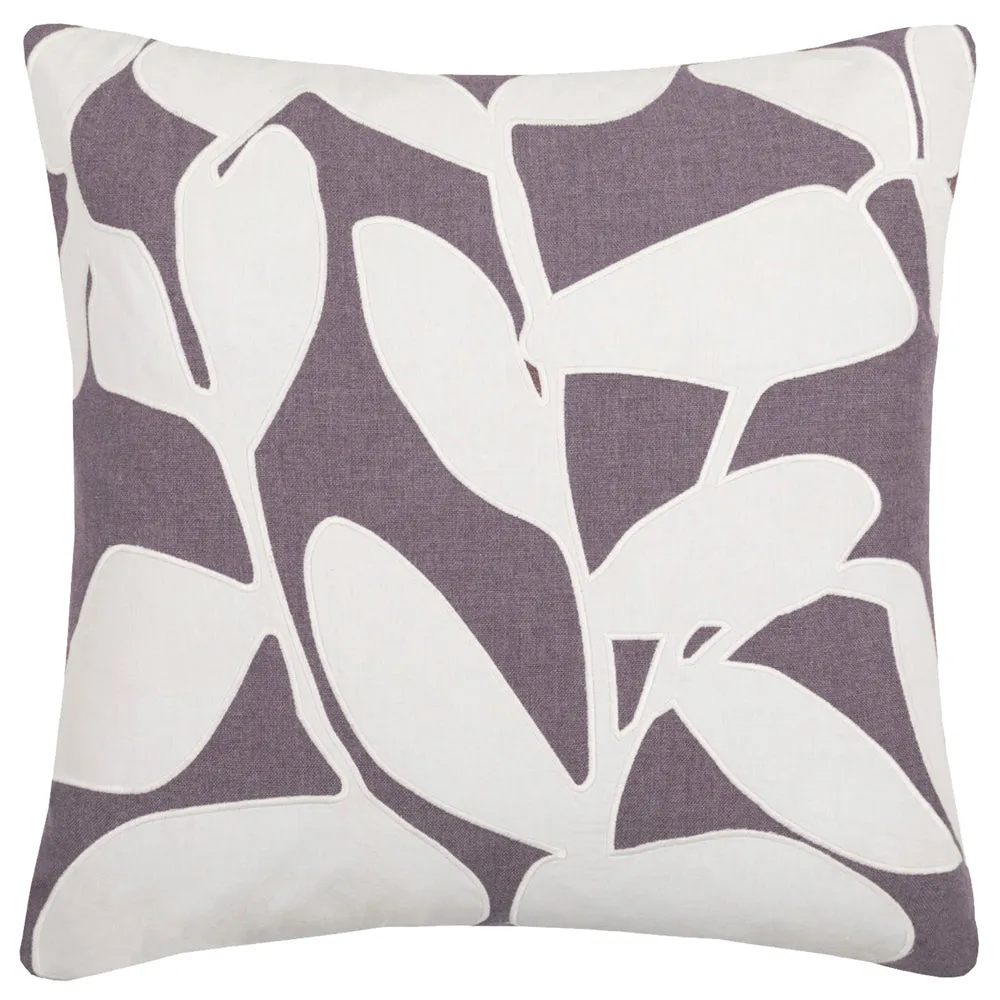 Birch Embroidered Feather Cushion Mauve