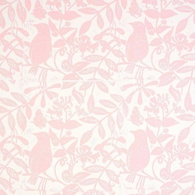 Bird & Bee Wallpaper in Pink paper wall covering