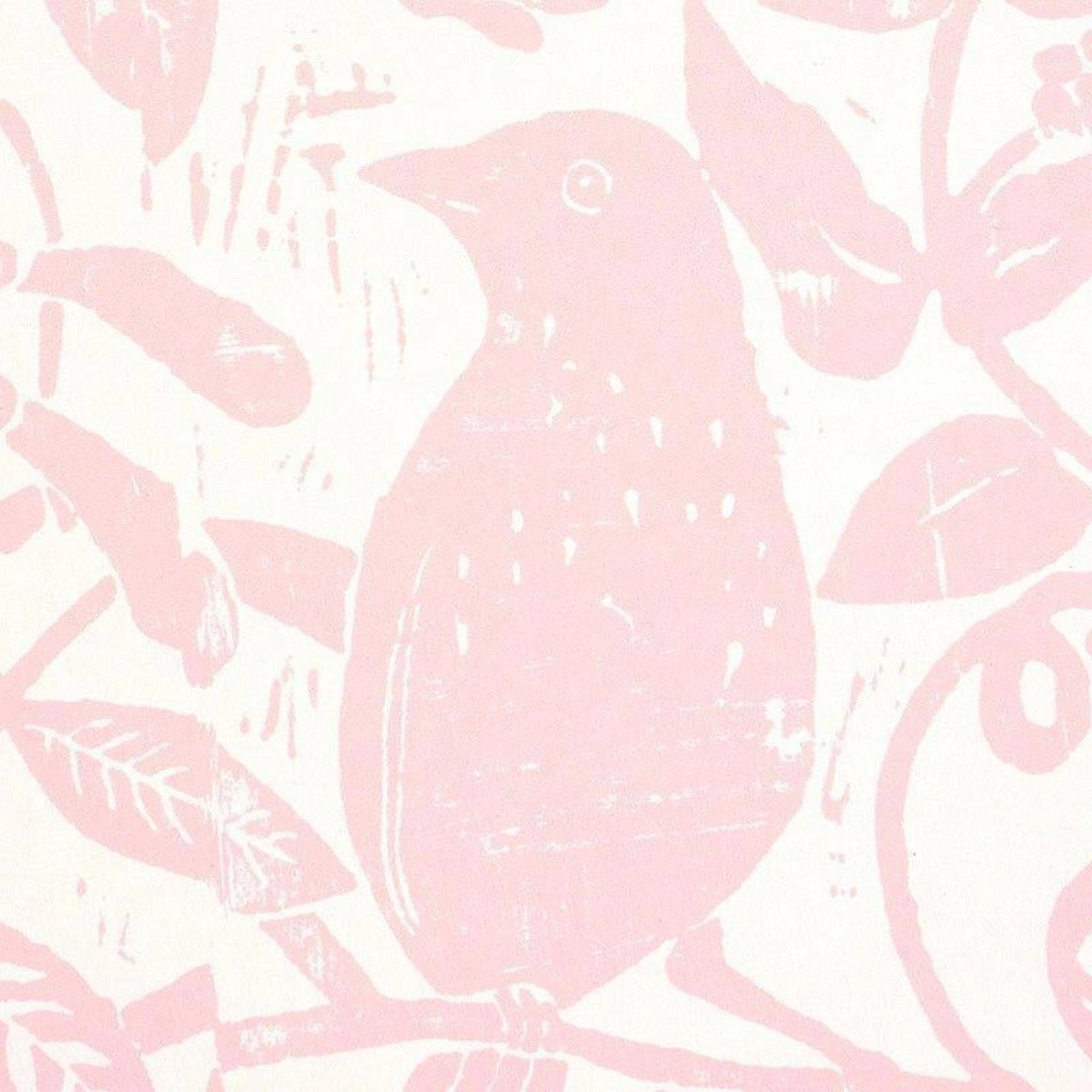 Bird & Bee Wallpaper in Pink