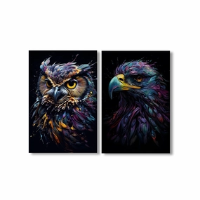 Birds Art Duo by Juliano de Araujo framed mural artwork