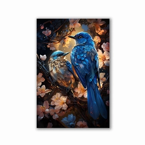 Birds in Flowers by Markus Mikolai framed mural artwork