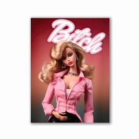 Bitch Barbie by Daniel Decker framed mural artwork