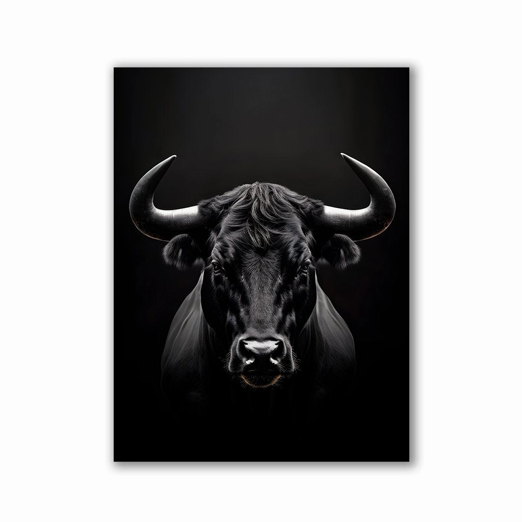 Black Bull by Adrian Vieriu framed mural artwork