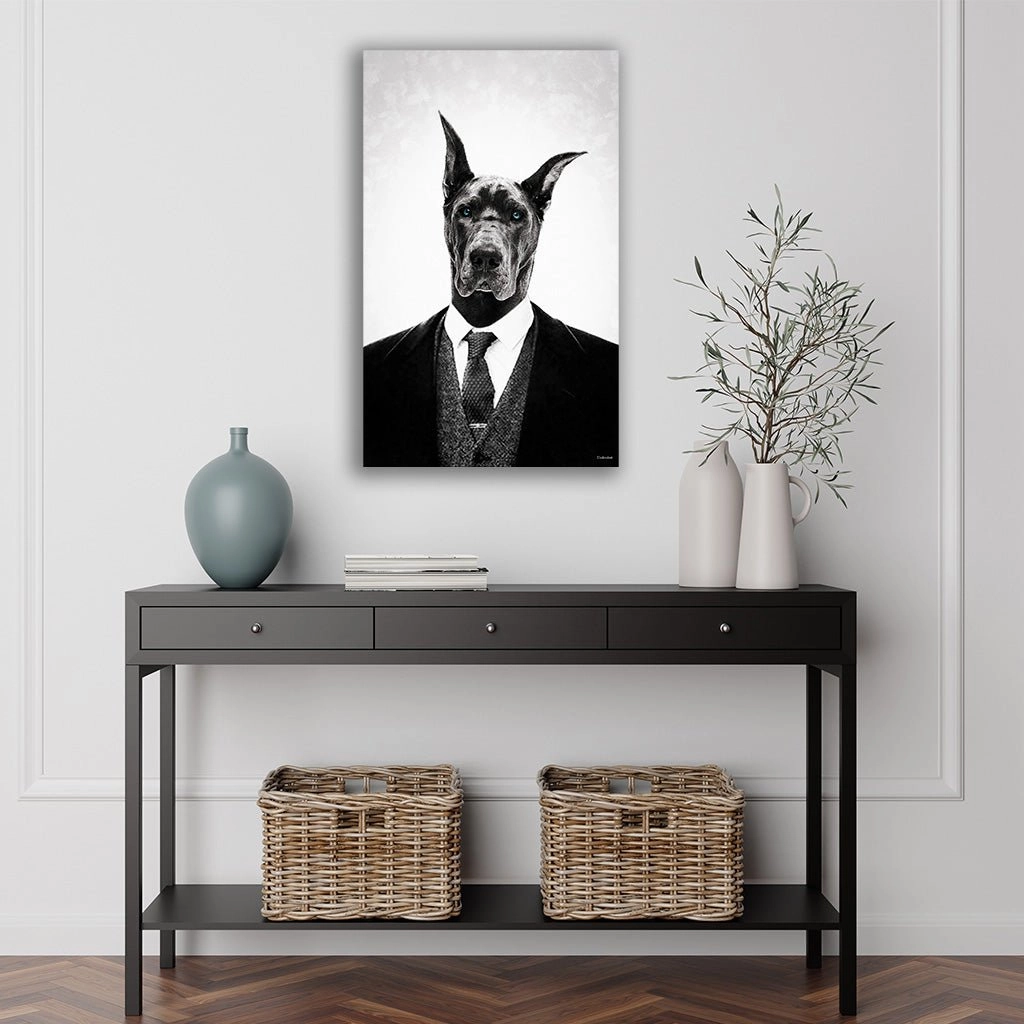 Black dog Portrait by Mr. Underdott