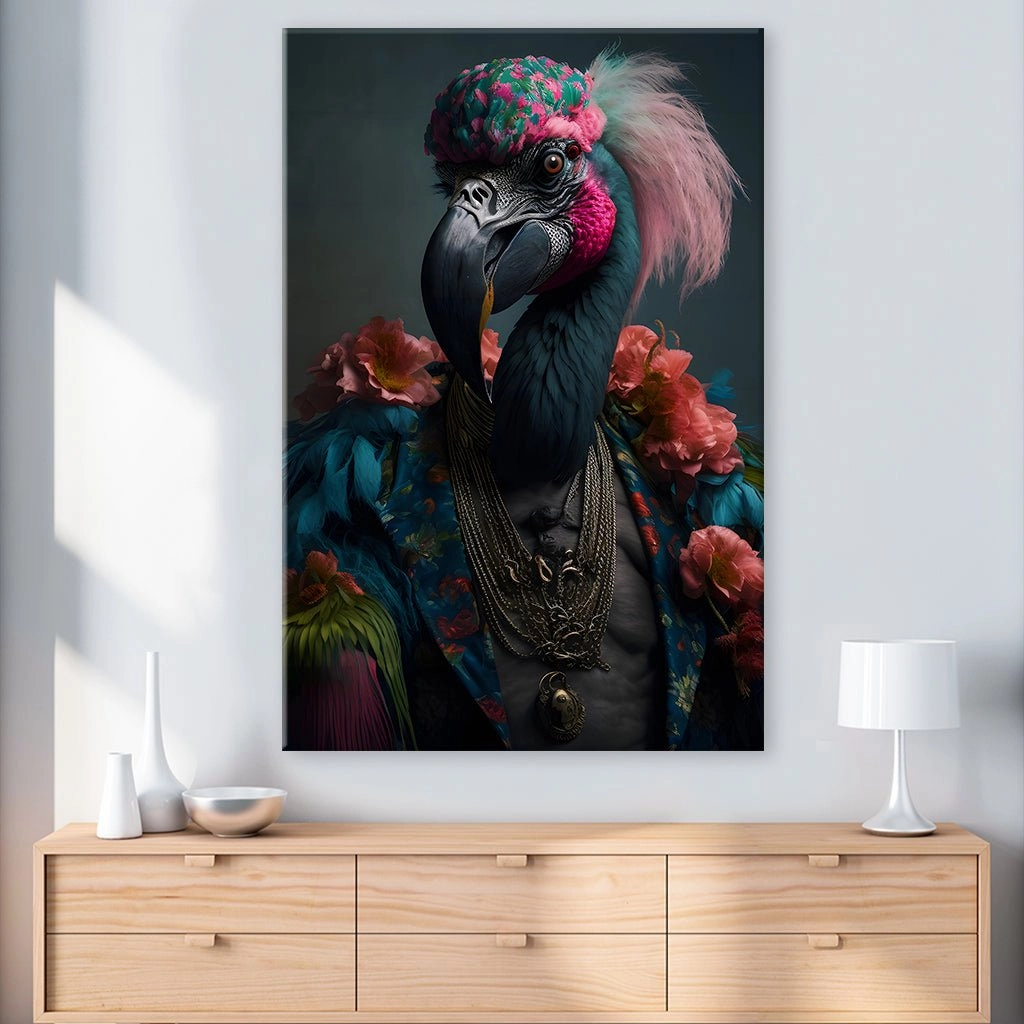 Black Flamingo Flowered by Juliano de Araujo