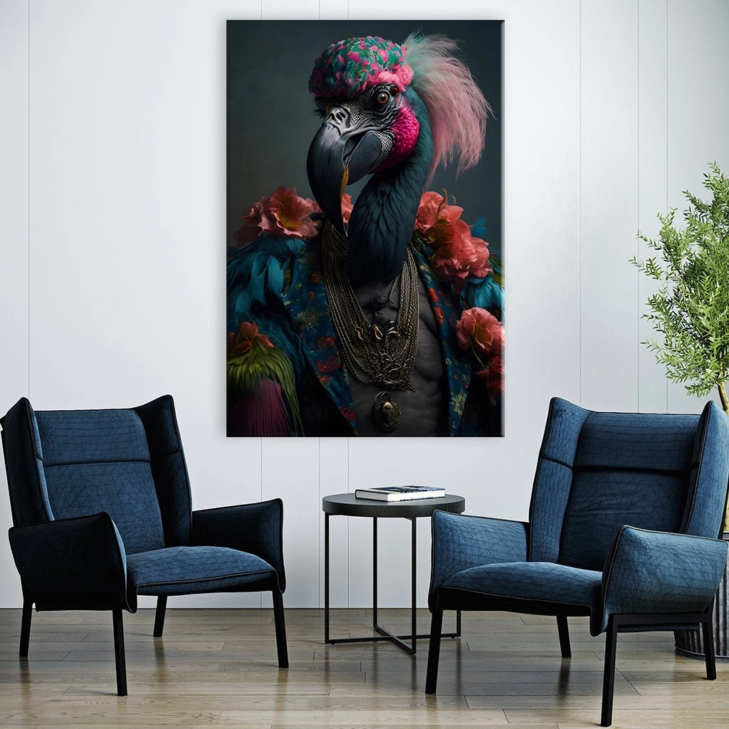 Black Flamingo Flowered by Juliano de Araujo