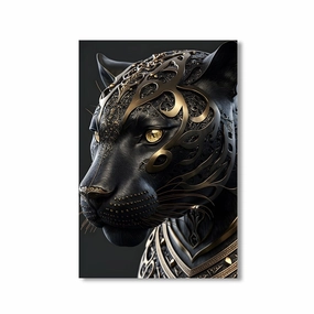 Black Golden Panther by Himmelmiez framed mural artwork