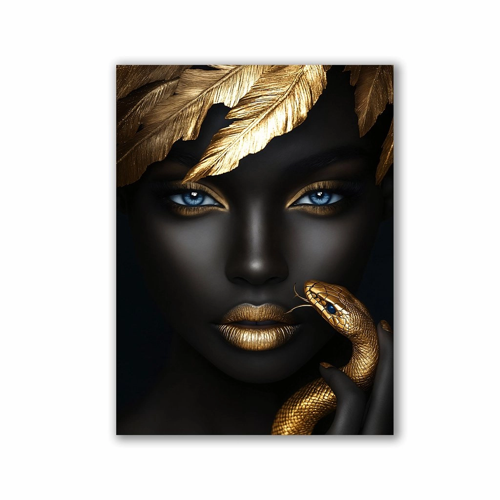 Black Golden Temptation by Frank Daske framed mural artwork