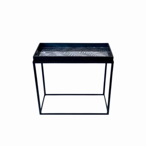 Black leaf gold and silver side table tray 69X66X32cm decorative home ornament