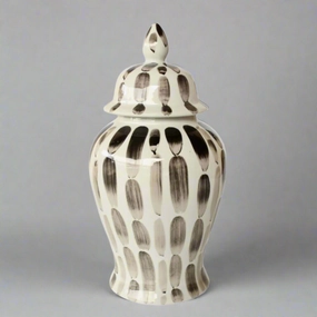 Black Stripe Ginger Jar 47x23cm decorative home ornament