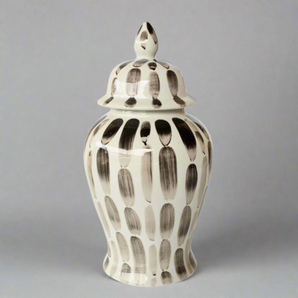 Black Stripe Ginger Jar 47x23cm decorative home ornament
