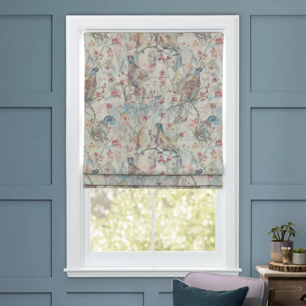 Blackberry Row Printed Cotton Made to Measure Roman Blinds Cream