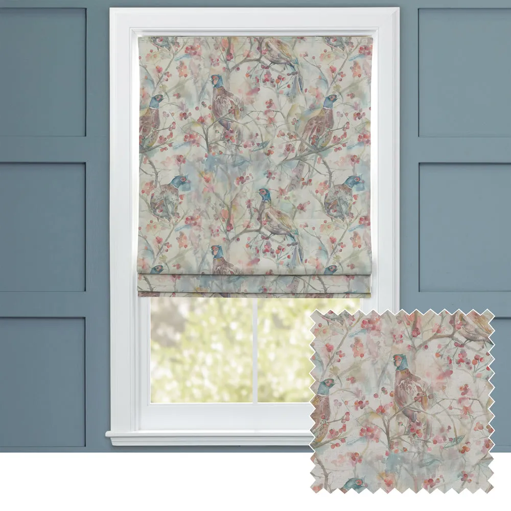 Blackberry Row Printed Cotton Made to Measure Roman Blinds Cream chic floor carpet  