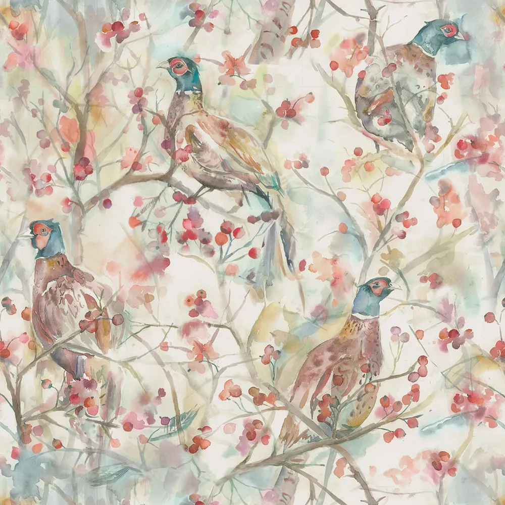 Blackberry Row Printed Cotton Made to Measure Roman Blinds Natural