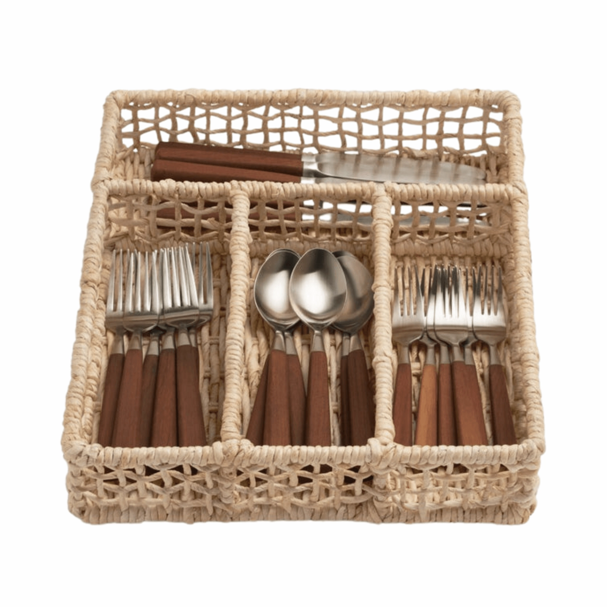 Bleached Banana Bark Flatware Tray