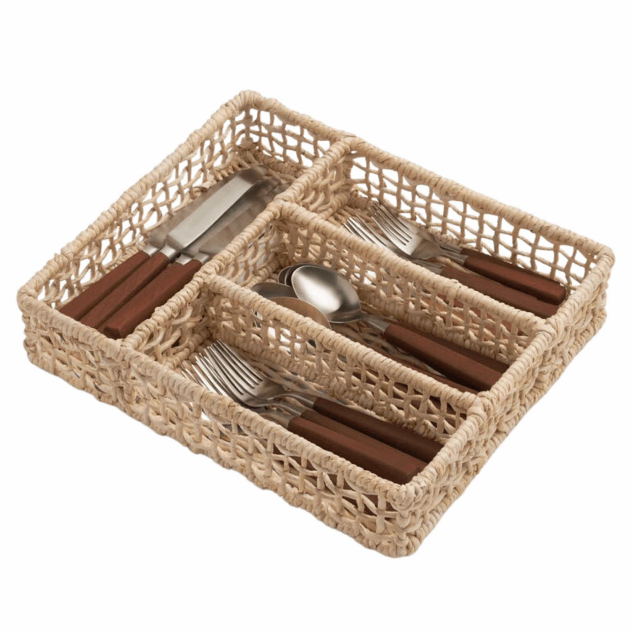 Bleached Banana Bark Flatware Tray