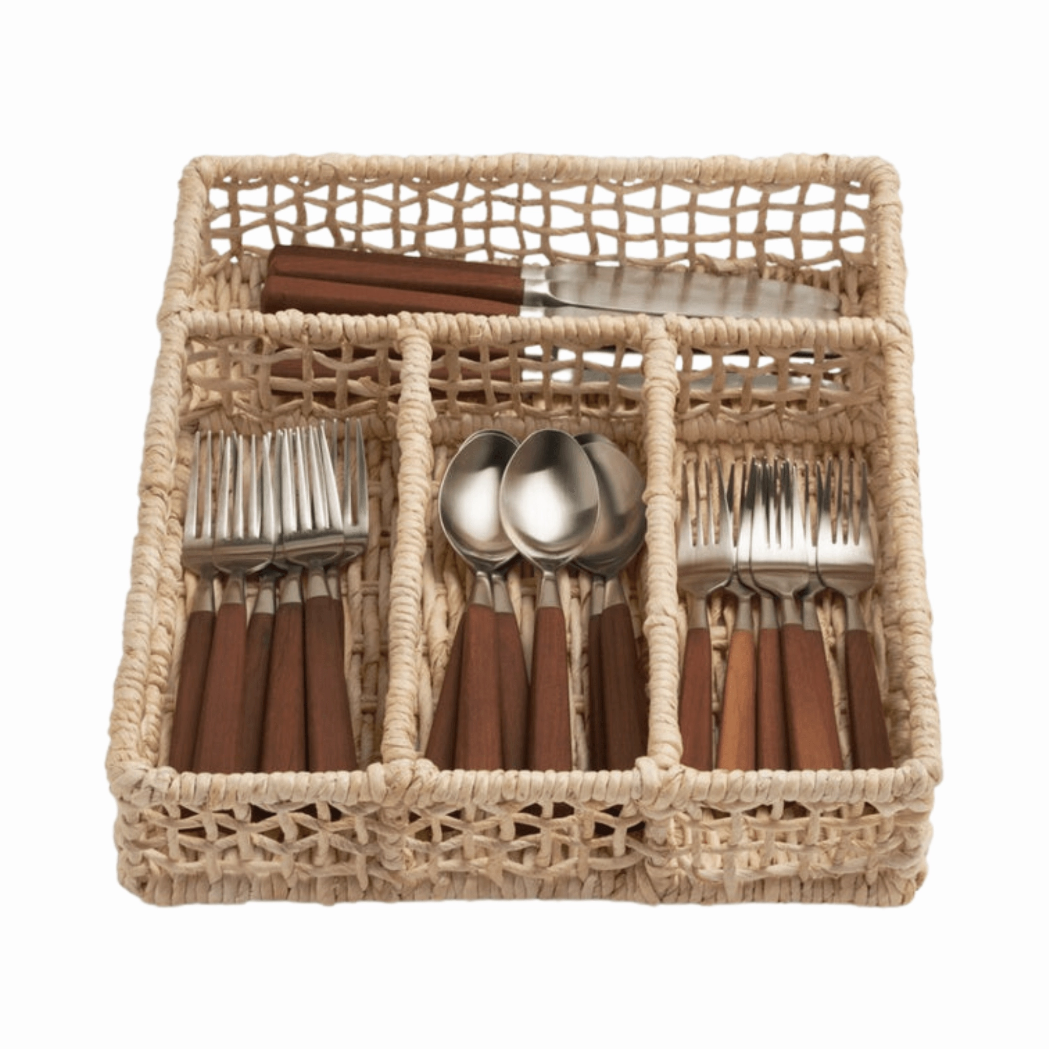 Bleached Banana Bark Flatware Tray