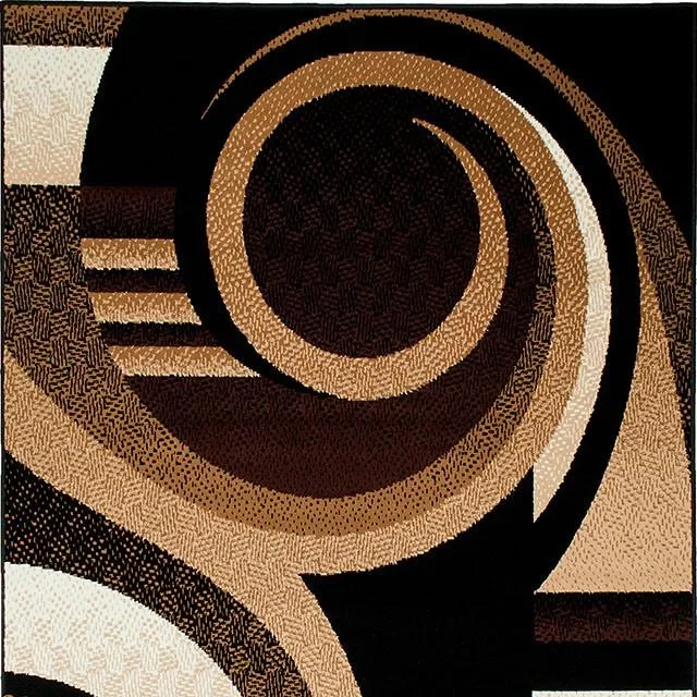 Blitar Brown/Black 5' X 7' Area Rug neutral everyday carpet