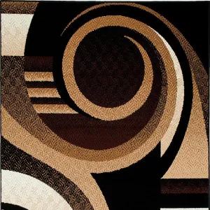 Blitar Brown/Black 5' X 7' Area Rug neutral everyday carpet