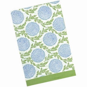 Blue and Green Flowers & Vines Tablecloth cute desktop display