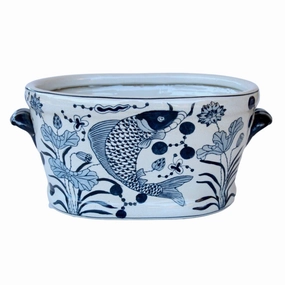 Blue fish footbath 22x47x28cm decorative home ornament