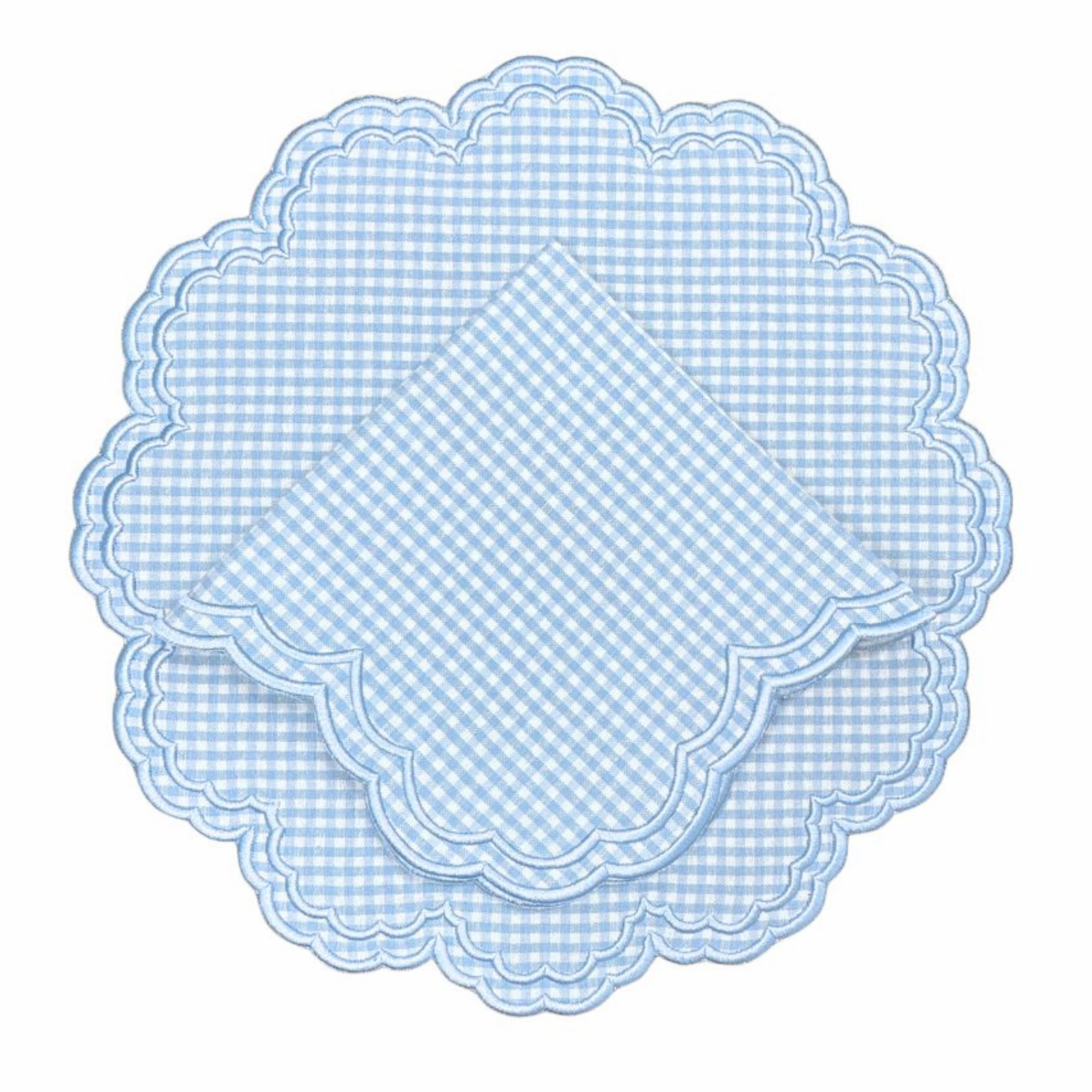 Blue Gingham Bettina Napkin, Set of 4