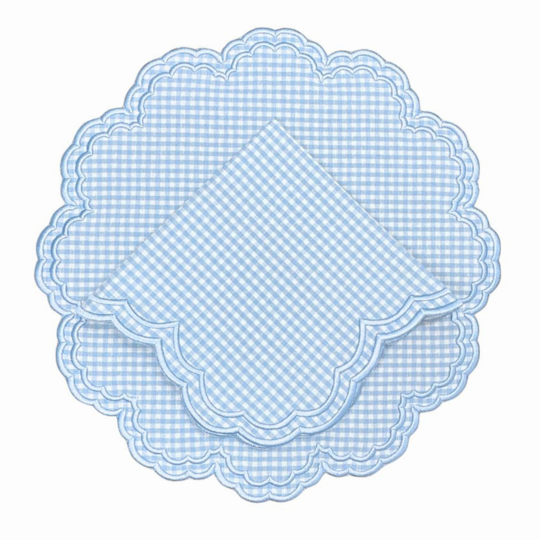 Blue Gingham Bettina Placemat, Set of 4